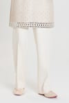 Abhinav Mishra_Ivory Chanderi Embroidery, Mirrors Heavy Kurta Pant Set _Online_at_Aza_Fashions