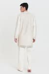 Shop_Abhinav Mishra_Ivory Chanderi Embroidery, Mirrors Heavy Kurta Pant Set _at_Aza_Fashions