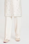 Abhinav Mishra_Ivory Chanderi Embroidery, Mirrors Designer Kurta Set _Online_at_Aza_Fashions