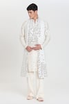 Buy_Abhinav Mishra_Ivory Chanderi Embroidery, Mirrors Designer Kurta Set _at_Aza_Fashions