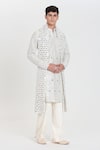 Buy_Abhinav Mishra_Ivory Chanderi Embroidery, Mirrors Designer Kurta Set _at_Aza_Fashions
