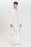 Buy_Abhinav Mishra_Ivory Chanderi Embroidery, Mirrors Designer Kurta Set _at_Aza_Fashions