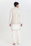 Shop_Abhinav Mishra_Ivory Chanderi Embroidery, Mirrors Designer Nehru Jacket Set _at_Aza_Fashions