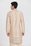 Buy_Abhinav Mishra_Beige Chanderi Embroidery, Mirrors Heavy Kurta Set _Online_at_Aza_Fashions