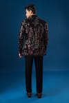 Rng Safawala_Black Velvet Sequins, Embroidery Coal Velour Bandhgala Set _Online_at_Aza_Fashions