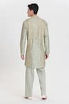 Shop_Abhinav Mishra_Green Chanderi Embroidery Pistachio Resham Mirror Work Kurta Set _at_Aza_Fashions
