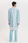 Shop_Abhinav Mishra_Sky Blue Chanderi Embroidery, Mirrors Heavy Kurta Pant Set _at_Aza_Fashions