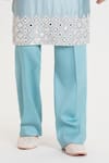 Abhinav Mishra_Sky Blue Chanderi Embroidery, Mirrors Heavy Kurta Pant Set _Online_at_Aza_Fashions