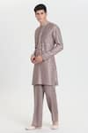 Buy_Abhinav Mishra_Purple Chanderi Mirrors, Embroidery Designer Kurta Set _Online_at_Aza_Fashions