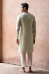 Shop_Preevin_Mint Chanderi Silk, Cotton Embroidery Line Full Kurta With Pant _at_Aza_Fashions