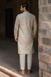 Shop_Preevin_Off White Cotton Sequins, Embroidery Dots Full Kurta With Pant _at_Aza_Fashions
