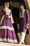 Buy_Preevin_Wine Chanderi Silk, Cotton Embroidery Big Border Full Kurta With Pant 