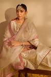 Buy_Sheetal Batra_Ivory Silk Organza Embroidery Round Neck Ayra Kurta Set _Online_at_Aza_Fashions