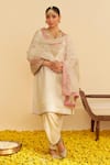 Sheetal Batra_Ivory Embroidery Round Neck Marwa Chauga Kurta Set _Online_at_Aza_Fashions