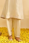Buy_Sheetal Batra_Ivory Embroidery Round Neck Marwa Chauga Kurta Set _Online_at_Aza_Fashions