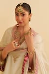 Sheetal Batra_Ivory Silk Organza Embroidery Round Neck Marwa Chauga Kurta Set _Online_at_Aza_Fashions