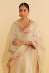 Sheetal Batra_Ivory Embroidery V-neck Haayat Kaftan With Salwar _Online_at_Aza_Fashions