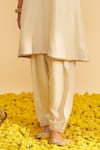 Sheetal Batra_Ivory Embroidery Split V-neck Mehza Kurta Set _Online_at_Aza_Fashions