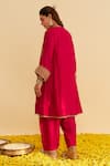 Shop_Sheetal Batra_Pink Embroidery V-neck Mehza Kurta Set _at_Aza_Fashions