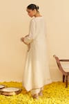 Shop_Sheetal Batra_Ivory Embroidery Round Neck Amaya Kaftan Set _at_Aza_Fashions