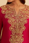 Shop_Sheetal Batra_Pink Embroidery V-neck Hiba Kaftan Set _Online_at_Aza_Fashions