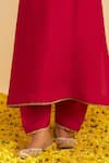 Buy_Sheetal Batra_Pink Silk Organza Embroidery V-neck Hiba Kaftan Set _Online_at_Aza_Fashions