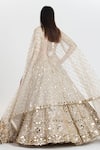 Shop_Abhinav Mishra_Ivory Chanderi, Net Mirrors, Sequins, Chandani Gold Embroidered Lehenga Set _at_Aza_Fashions