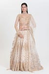 Buy_Abhinav Mishra_Ivory Net Mirrors, Sequins, Zari V-neck Jasmeen Embroidered Lehenga Set _at_Aza_Fashions