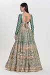Shop_Abhinav Mishra_Green Net, Chanderi Mirrors, Sequins, Amrapali Sea Embroidered Lehenga Set _at_Aza_Fashions