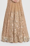 Abhinav Mishra_Gold Net Mirrors, Zari, Sequins Plunge Neck, Pukhraj Embroidered Lehenga Set _at_Aza_Fashions