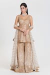 Buy_Abhinav Mishra_Ivory Net Mirrors, Zari, Sequins Salma Sitara Embroidered Kurta Sharara Set _at_Aza_Fashions