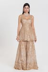 Shop_Abhinav Mishra_Ivory Net Mirrors, Zari, Sequins Salma Sitara Embroidered Kurta Sharara Set _Online_at_Aza_Fashions
