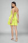Shop_Emblaze_Green Satin Off-shoulder Neon Mini Dress _at_Aza_Fashions