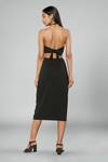 Shop_Emblaze_Black Viscose Halter Neck Cut-out Midi Dress _at_Aza_Fashions
