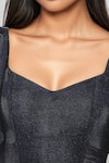 Buy_Emblaze_Blue Lycra Square Neck Metallic Dark Mini Dress _Online_at_Aza_Fashions