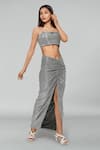 Buy_Emblaze_Silver Lycra Square Neck Metallic Knit Skirt Set _Online_at_Aza_Fashions