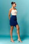 Emblaze_Blue Draped Skirt _Online_at_Aza_Fashions