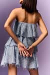 Shop_Emblaze_Blue Georgette Off-shoulder Light Layered Dress _at_Aza_Fashions