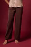 Buy_Emblaze_Gold Cotton Satin V-neck Foil Tie-up Top _Online_at_Aza_Fashions