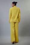 Shop_Emblaze_Yellow Banana Crepe Embellished Blazer Set _at_Aza_Fashions