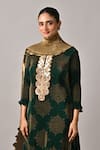 Shop_Kiran Uttam Ghosh_Gold Polyester Pleated Designer Dupatta _Online_at_Aza_Fashions