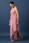Kiran Uttam Ghosh_Pink Polyester Pleated Designer Pant _Online_at_Aza_Fashions