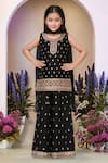 Buy_Petite Pomme_Black Polyester Sequins, Embroidery Kurta Set _at_Aza_Fashions