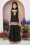 Buy_Petite Pomme_Black Polyester Sequins, Embroidery Kurta Set _Online_at_Aza_Fashions
