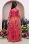 Shop_Petite Pomme_Red Tissue Sequins, Embroidery Tomato Lehenga Set _at_Aza_Fashions