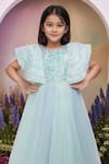 Petite Pomme_Green Net Designer Shimmer Gown _Online_at_Aza_Fashions