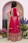 Shop_Samyukta Singhania_Pink Polyester, Net Sequins, Embroidery Rani Lehenga Set _at_Aza_Fashions