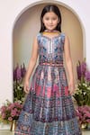 Buy_Petite Pomme_Blue Polyester, Net Mirrors, Embroidery Printed Lehenga Set With Dupatta _Online_at_Aza_Fashions