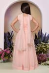 Shop_Petite Pomme_Peach Georgette, Net Sequins, Embroidery Lehenga Set _at_Aza_Fashions