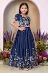 Petite Pomme_Navy Polyester Embroidery Blue Designer Gown _Online_at_Aza_Fashions